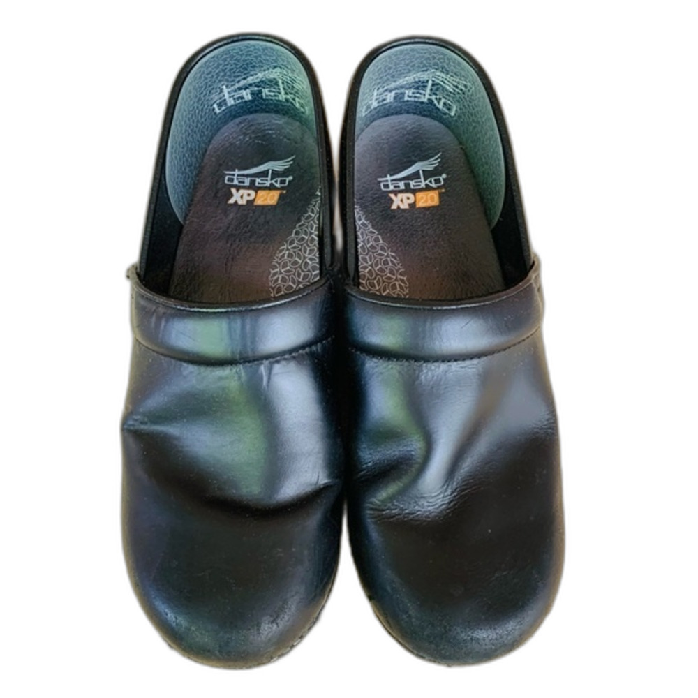 Dansko black leather professional xp clogs size 40